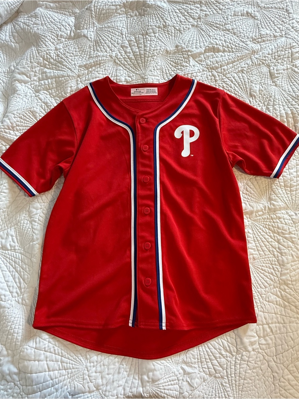 Kids Red Baseball Jersey size Medium 10/12